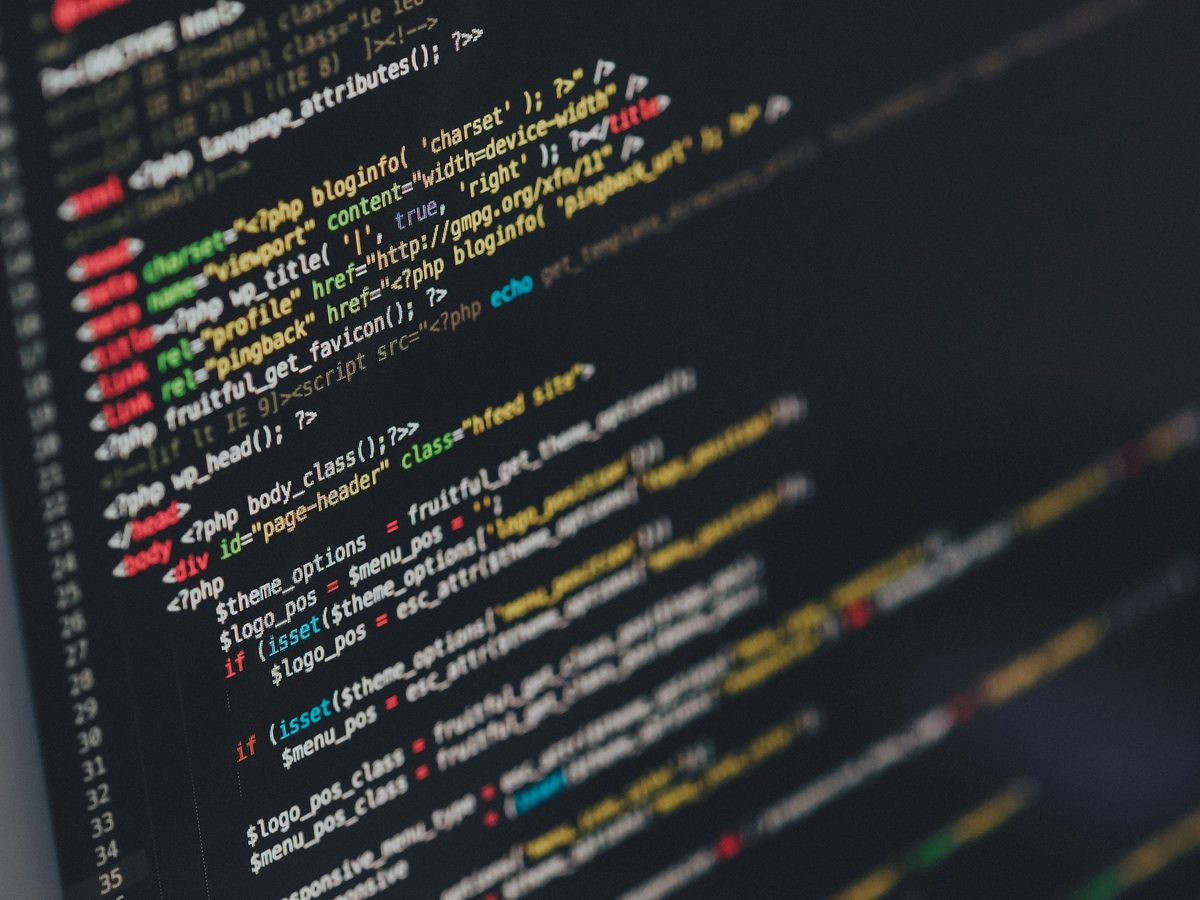 Website code on a monitor